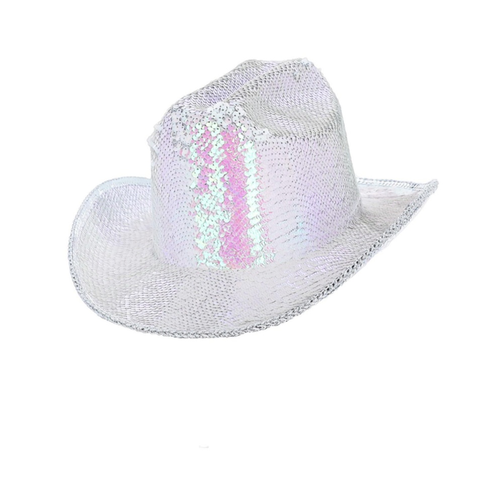 Fever - Deluxe Sequin Cowboy Hat Kostüm Hut - Weiß